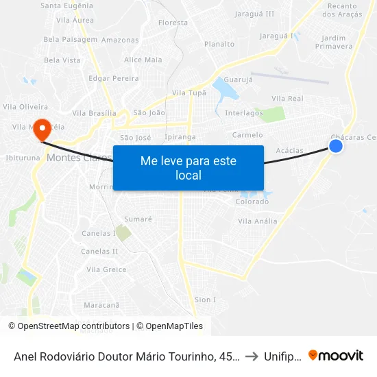 Anel Rodoviário Doutor Mário Tourinho, 4501 | Itaipu Scania to Unifipmoc map