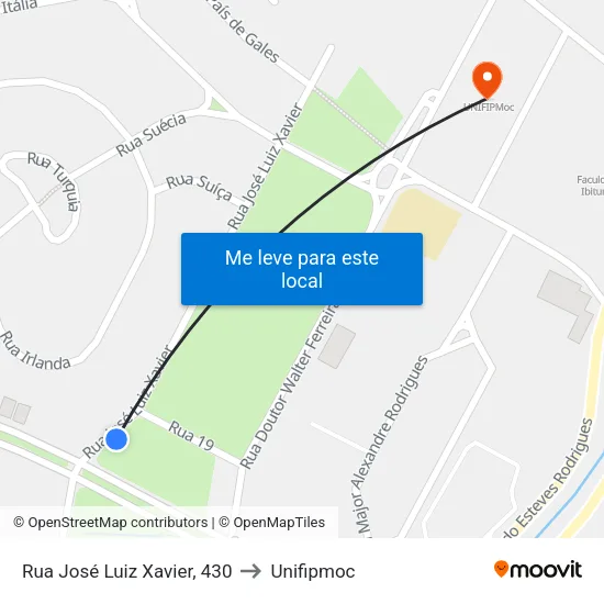 Avenida Norival Guilherme Viêira, 130 to Unifipmoc map