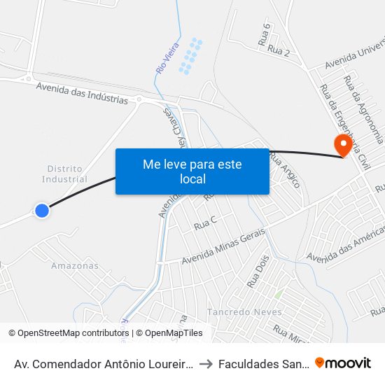 Av. Comendador Antônio Loureiro Ramos, 1200 | Funorte to Faculdades Santo Agostinho map