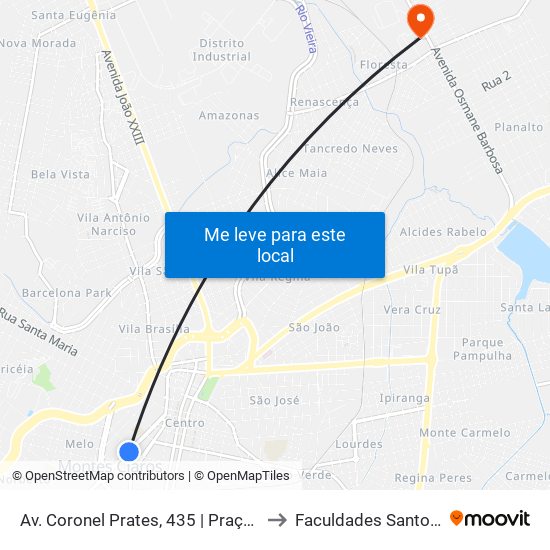 Av. Coronel Prates, 435 | Praça Honorato Alves to Faculdades Santo Agostinho map