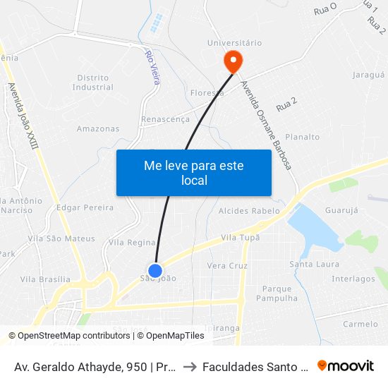 Av. Geraldo Athayde, 950 | Praça Itapetinga to Faculdades Santo Agostinho map