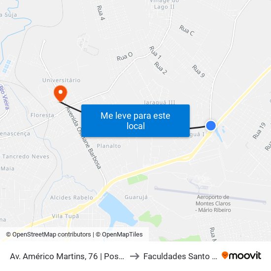 Av. Américo Martins, 76 | Posto Da Produção to Faculdades Santo Agostinho map