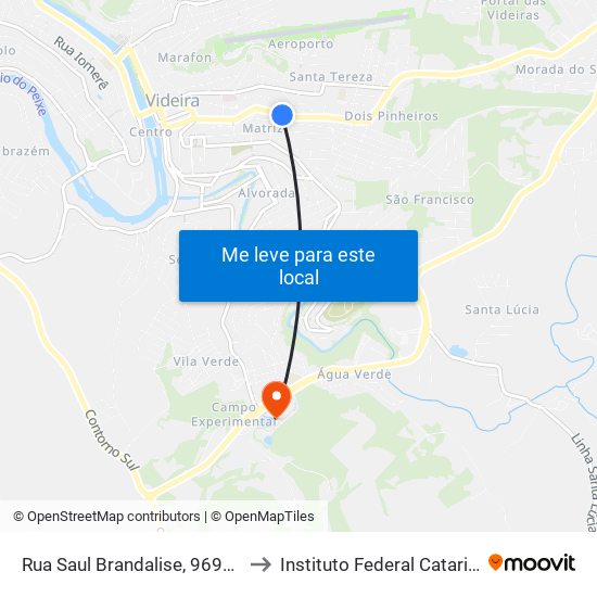 Rua Saul Brandalise, 9690-9850 to Instituto Federal Catarinense map