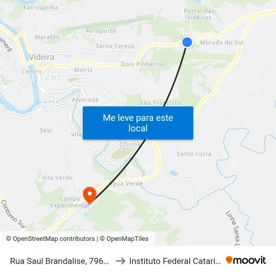 Rua Saul Brandalise, 7960-8030 to Instituto Federal Catarinense map