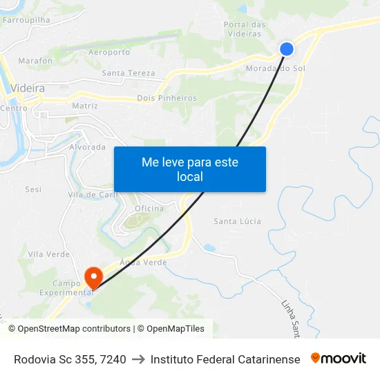 Rodovia Sc 355, 7240 to Instituto Federal Catarinense map
