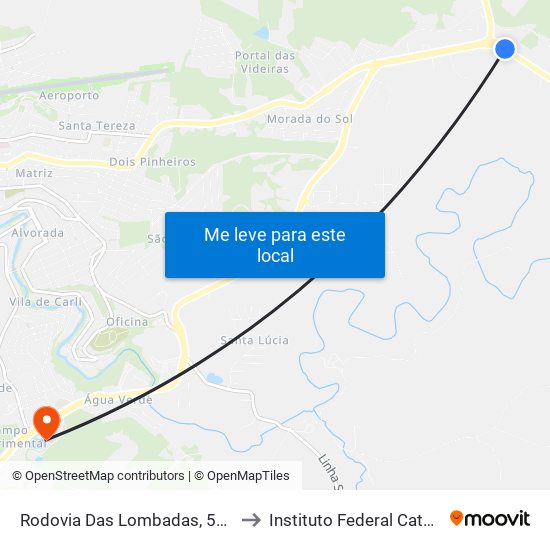 Rodovia Das Lombadas, 5779-5831 to Instituto Federal Catarinense map