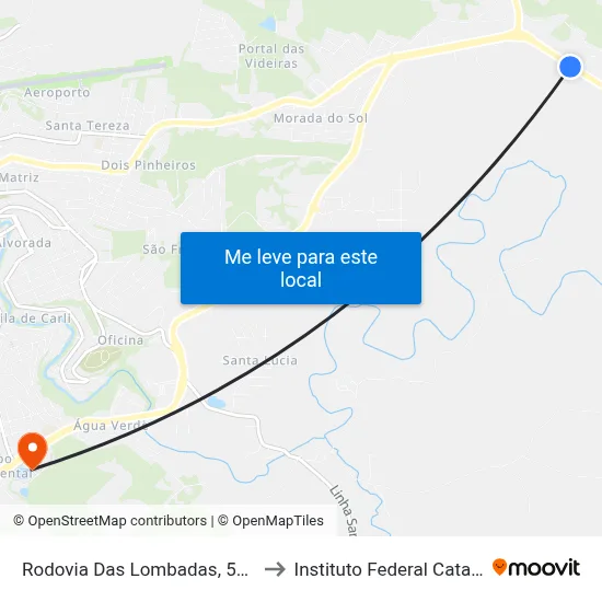 Rodovia Das Lombadas, 5342-5426 to Instituto Federal Catarinense map