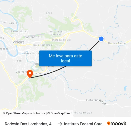 Rodovia Das Lombadas, 4280-4474 to Instituto Federal Catarinense map