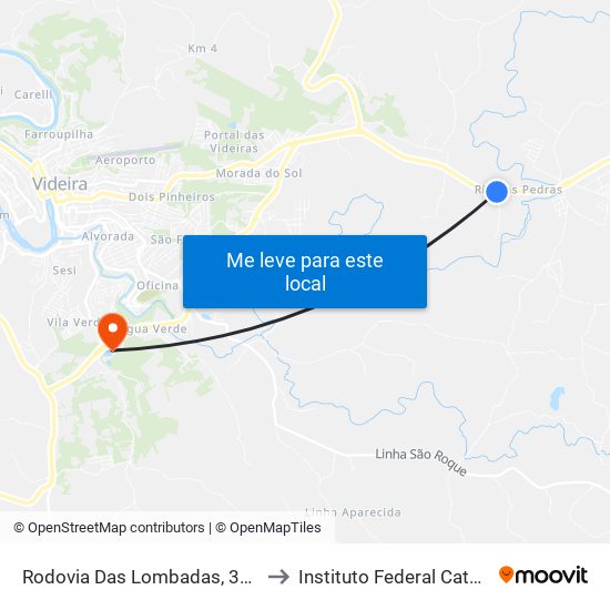 Rodovia Das Lombadas, 3300-3490 to Instituto Federal Catarinense map
