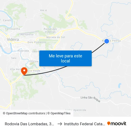 Rodovia Das Lombadas, 3300-3490 to Instituto Federal Catarinense map