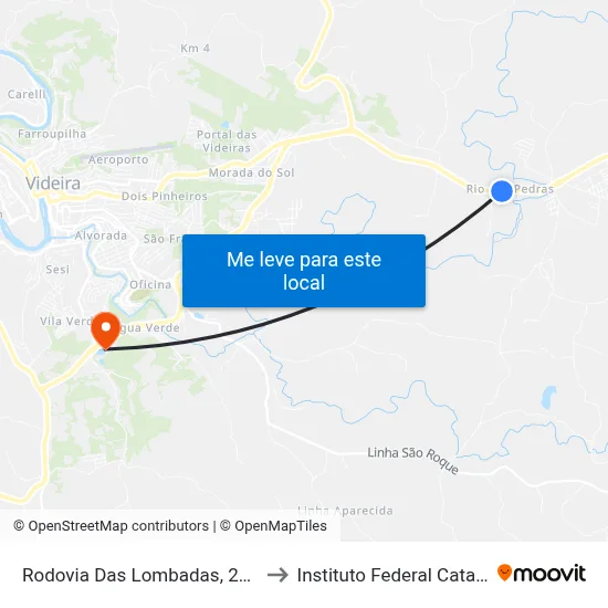 Rodovia Das Lombadas, 2360-3300 to Instituto Federal Catarinense map