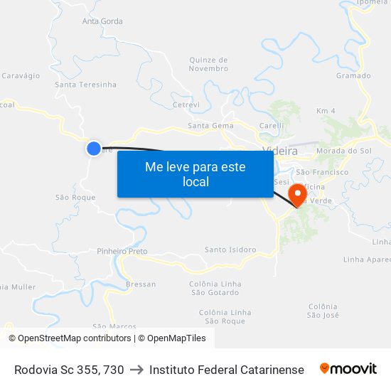 Rodovia Sc 355, 730 to Instituto Federal Catarinense map
