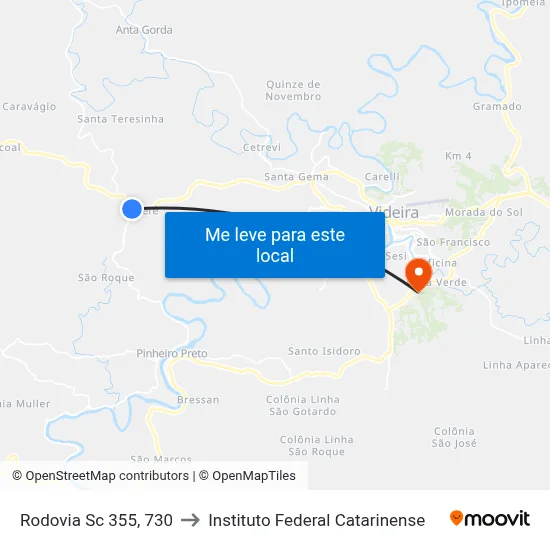 Rodovia Sc 355, 730 to Instituto Federal Catarinense map
