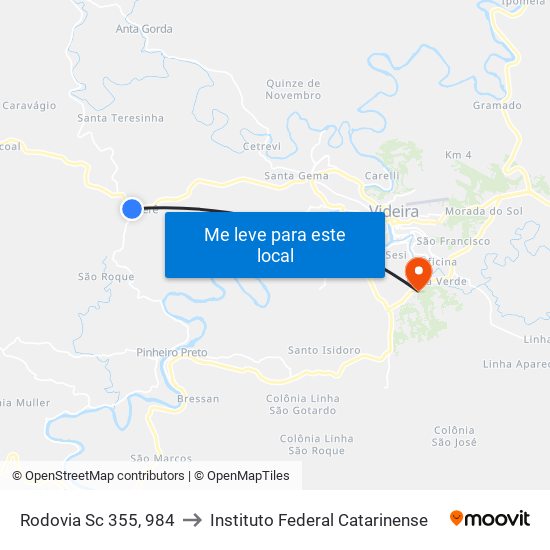 Rodovia Sc 355, 984 to Instituto Federal Catarinense map