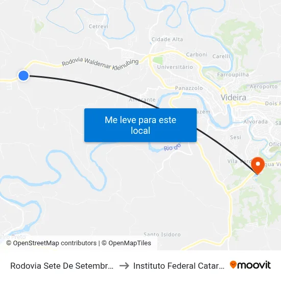 Rodovia Sete De Setembro, 2100 to Instituto Federal Catarinense map