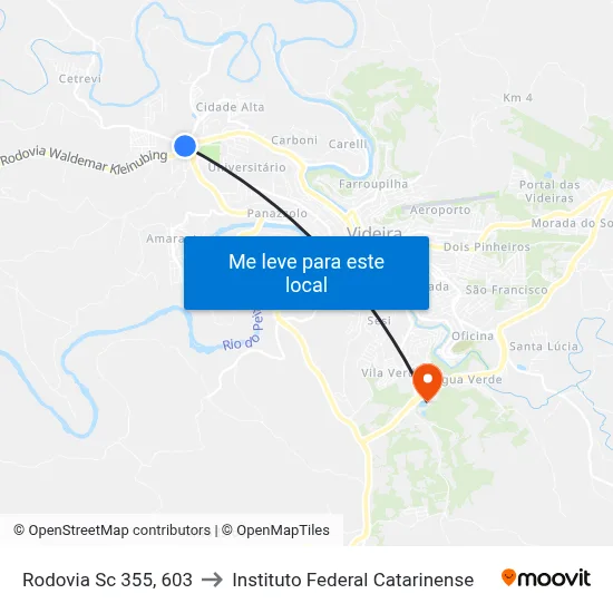 Rodovia Sc 355, 603 to Instituto Federal Catarinense map