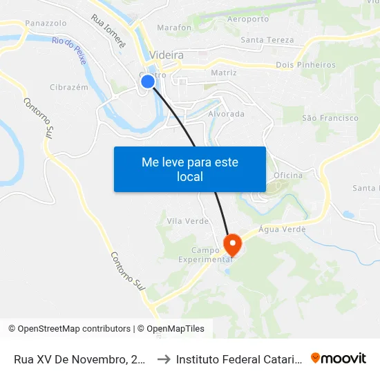 Rua XV De Novembro, 269-623 to Instituto Federal Catarinense map