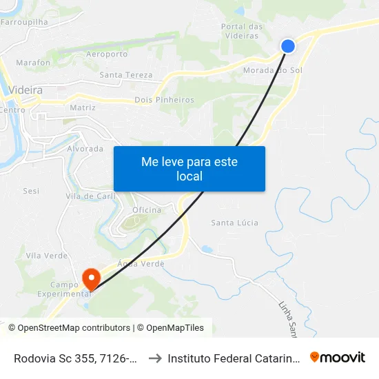 Rodovia Sc 355, 7126-7170 to Instituto Federal Catarinense map