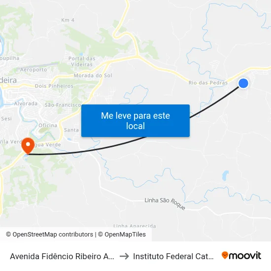 Avenida Fidêncio Ribeiro Alves, 2-66 to Instituto Federal Catarinense map