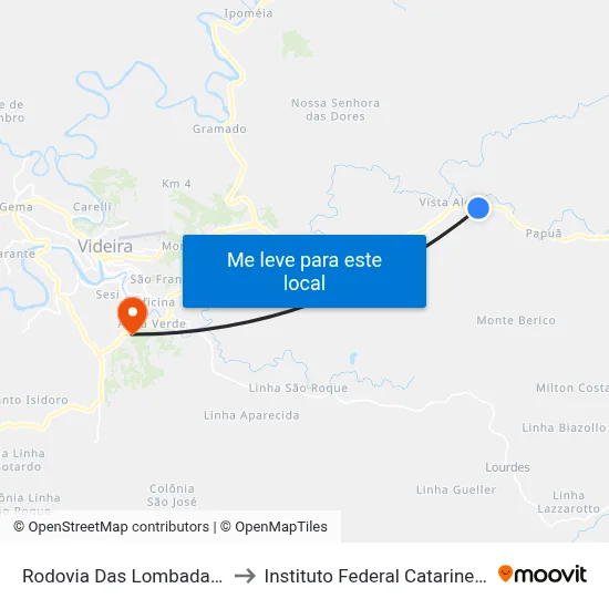 Rodovia Das Lombadas, 5 to Instituto Federal Catarinense map