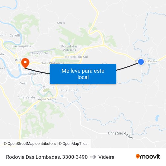 Rodovia Das Lombadas, 3300-3490 to Videira map