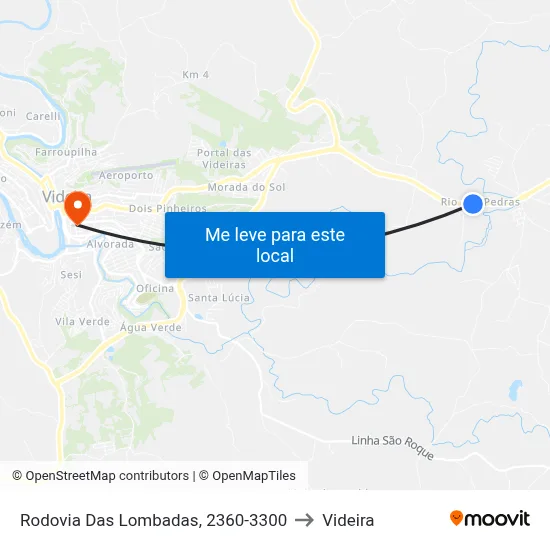 Rodovia Das Lombadas, 2360-3300 to Videira map