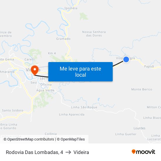 Rodovia Das Lombadas, 4 to Videira map