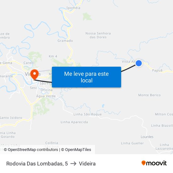 Rodovia Das Lombadas, 5 to Videira map