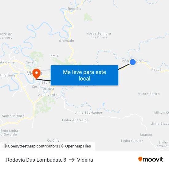 Rodovia Das Lombadas, 3 to Videira map
