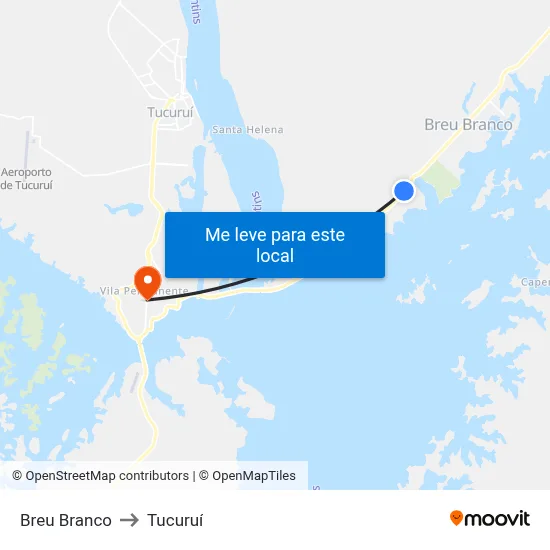 Breu Branco to Tucuruí map