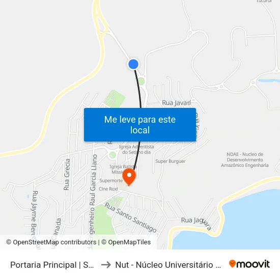 Portaria Principal | Sentido Tucuruí to Nut - Núcleo Universitário De Tucuruí (Ufpa) map