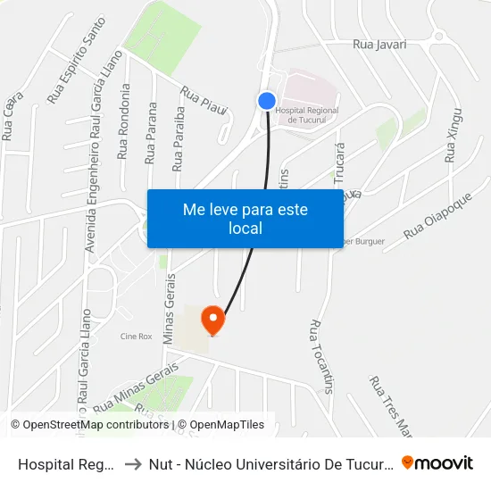 Hospital Regional to Nut - Núcleo Universitário De Tucuruí (Ufpa) map