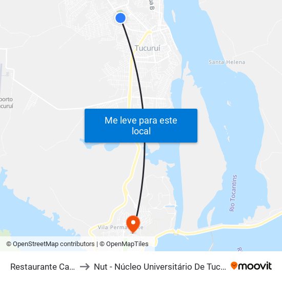 Restaurante Caseirão to Nut - Núcleo Universitário De Tucuruí (Ufpa) map