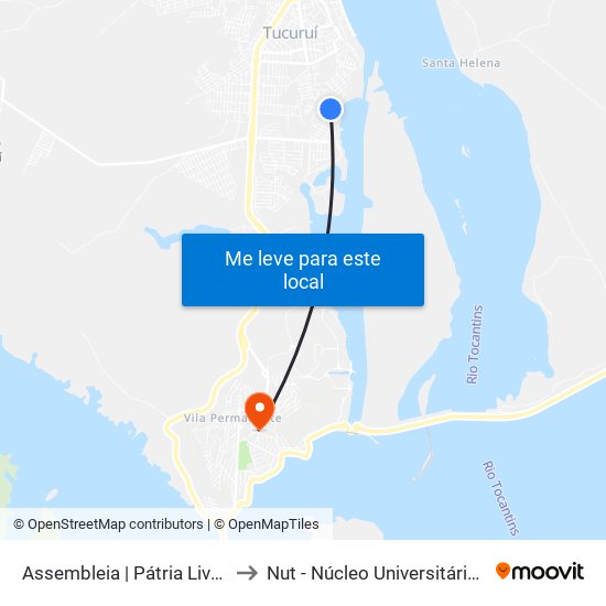 Assembleia | Pátria Livre Com São Jorge to Nut - Núcleo Universitário De Tucuruí (Ufpa) map