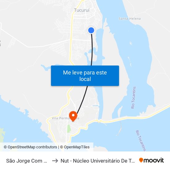 São Jorge Com Amizade to Nut - Núcleo Universitário De Tucuruí (Ufpa) map
