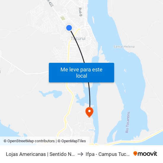 Lojas Americanas | Sentido Norte to Ifpa - Campus Tucuruí map