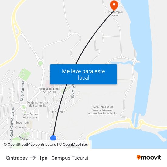 Sintrapav to Ifpa - Campus Tucuruí map