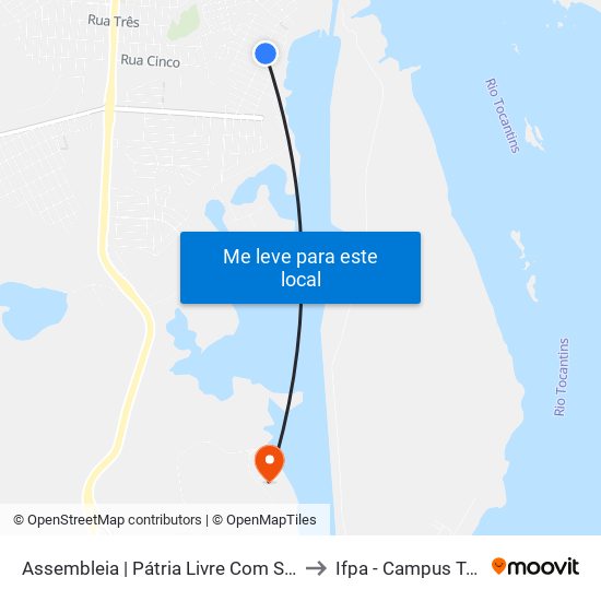 Assembleia | Pátria Livre Com São Jorge to Ifpa - Campus Tucuruí map