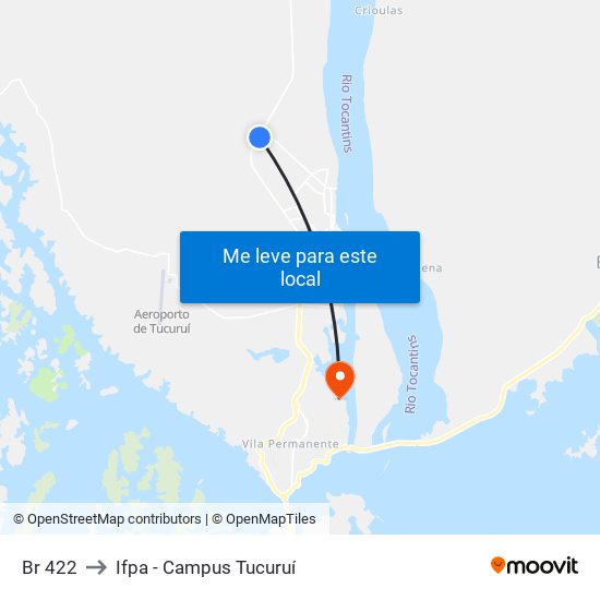 Br 422 to Ifpa - Campus Tucuruí map
