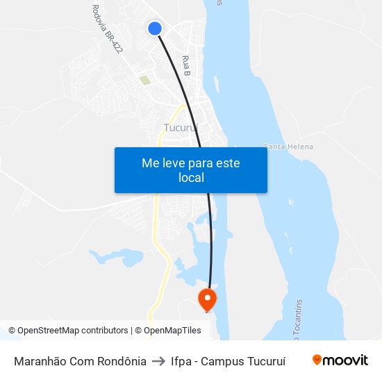 Maranhão Com Rondônia to Ifpa - Campus Tucuruí map