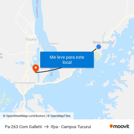 Pa-263 Com Galletti to Ifpa - Campus Tucuruí map