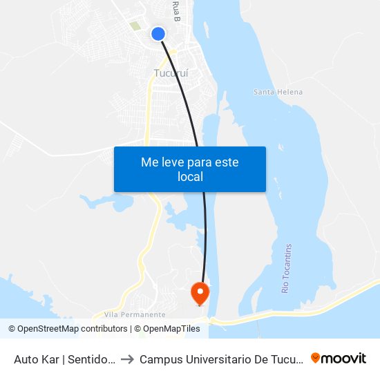 Auto Kar | Sentido Getat to Campus Universitario De Tucuruí (Ufpa) map