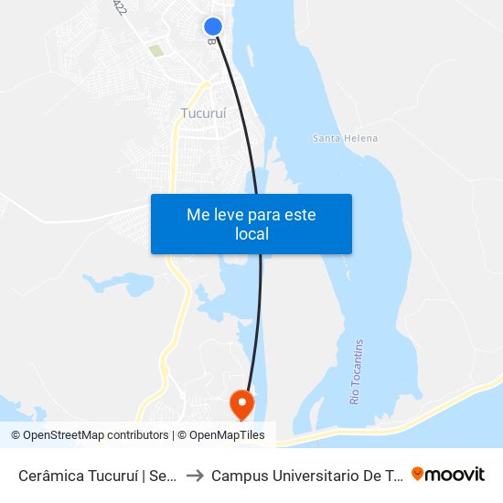Cerâmica Tucuruí | Sentido Norte to Campus Universitario De Tucuruí (Ufpa) map