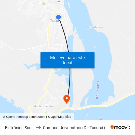 Eletrônica Santos to Campus Universitario De Tucuruí (Ufpa) map