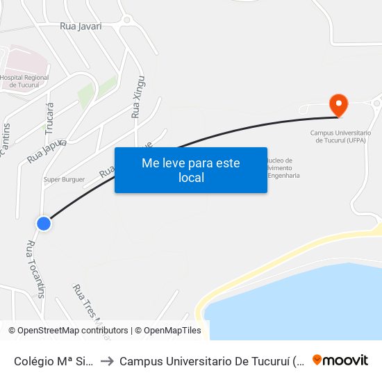 Colégio Mª Silvia to Campus Universitario De Tucuruí (Ufpa) map