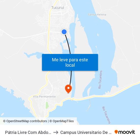 Pátria Livre Com Abdon De Oliveira to Campus Universitario De Tucuruí (Ufpa) map