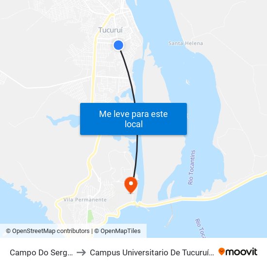 Campo Do Serginho to Campus Universitario De Tucuruí (Ufpa) map