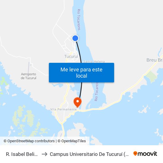 R. Isabel Beliche to Campus Universitario De Tucuruí (Ufpa) map