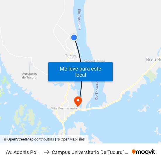 Av. Adonis Pontes to Campus Universitario De Tucuruí (Ufpa) map