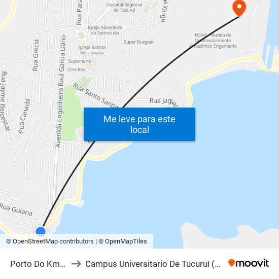 Porto Do Km 11 to Campus Universitario De Tucuruí (Ufpa) map